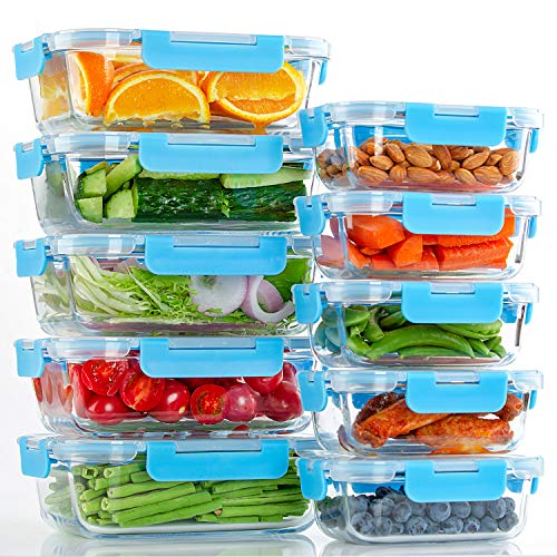 [10-Pack] Glass Food Storage Containers