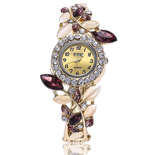 5 Pack Luxury Watch Bracelet Diamond Flower Lady Retro Wrist Watch