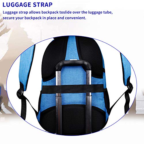 Anti Theft Laptop/Travel Backpacks Bookbag w/ USB Charging Port Fits 15.6 Inch Laptop