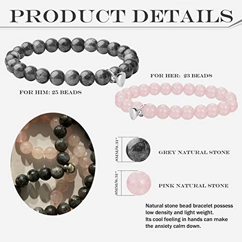 4Pcs Magnetic Couples Beads Bracelet & Necklace