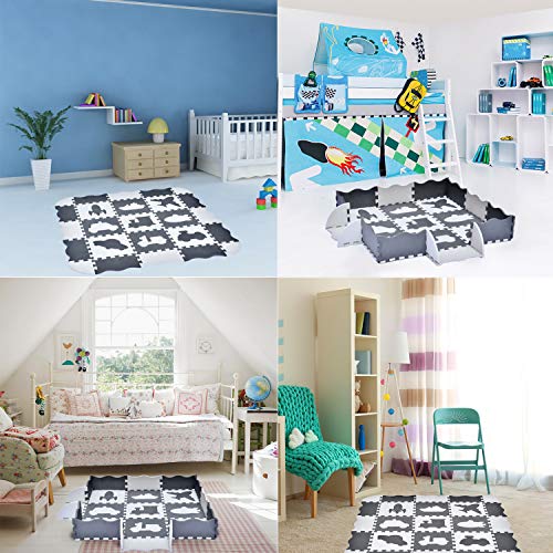 Large 25 PCs Baby Puzzle Play Mat Tiles w/ 9 Patterns