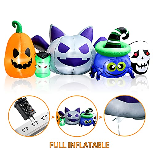 9ft Halloween Inflatables Decoration - Pumpkin & Skull