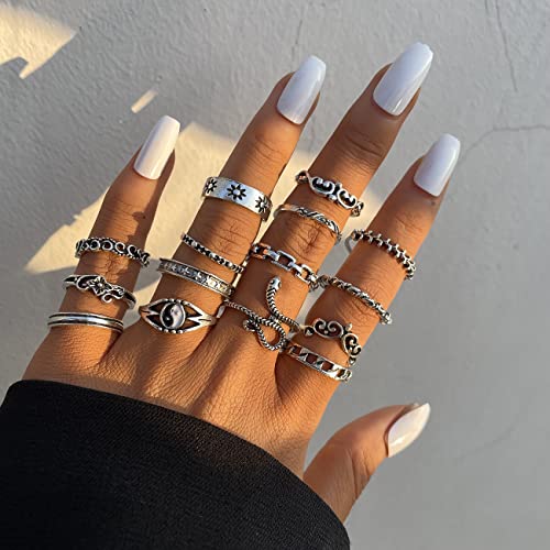 Vintage Silver Knuckle Rings Set for Women