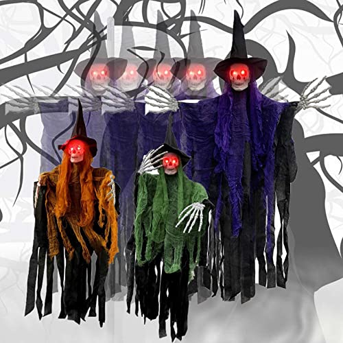 3 Pack Halloween Hanging Grim Reapers Decorations, Hcary Halloween Decorations Indoor Outdoor