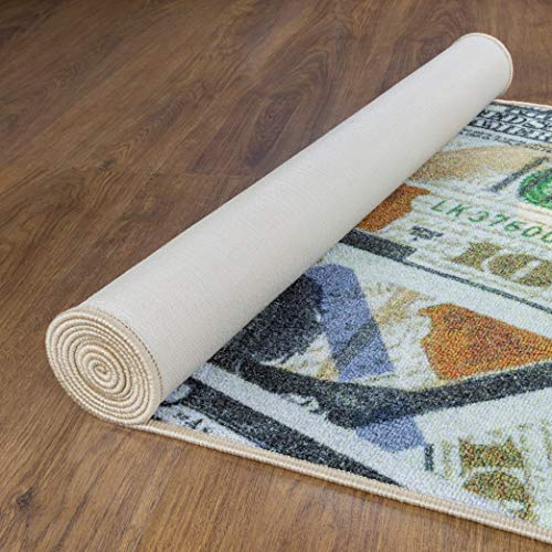 $100 Dollar Bill Runner Rug, Multicolor,