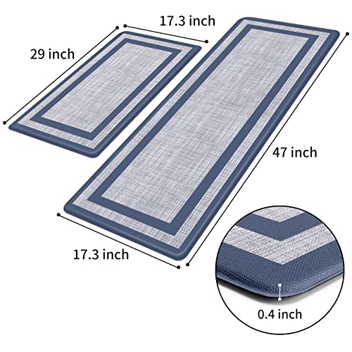 Kitchen Mat [2 PCS] Cushioned Anti-Fatigue Kitchen Rugs Non-Skid Waterproof