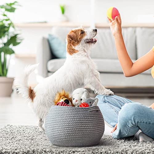 Cotton Rope Jute Round Baskets 10"D x 8.3"H