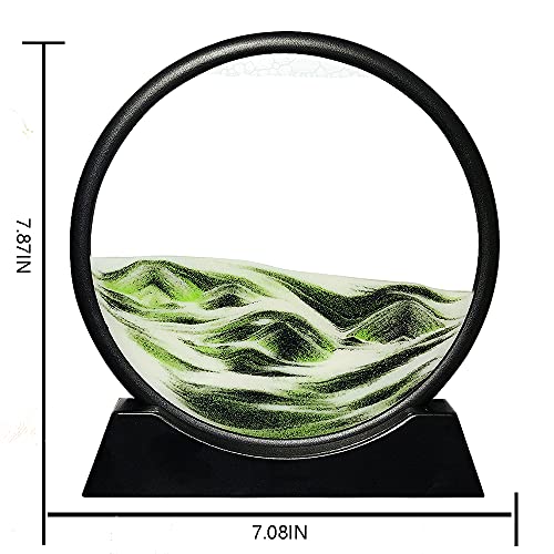 3D Moving Sand Art Sandscapes in Motion Round Glass 7"