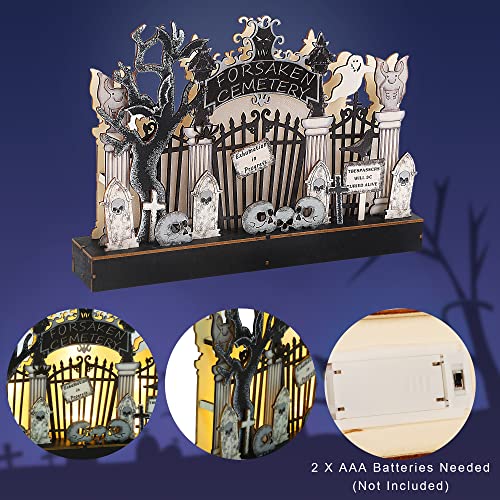 Wooden Home Halloween Tabletop Decorations