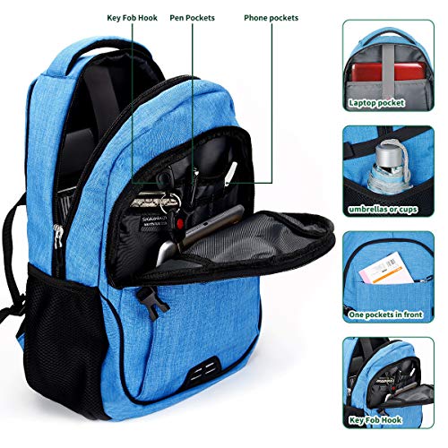 Anti Theft Laptop/Travel Backpacks Bookbag w/ USB Charging Port Fits 15.6 Inch Laptop