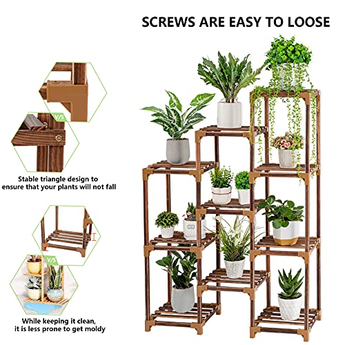 10 Tier Wood Plant Stand