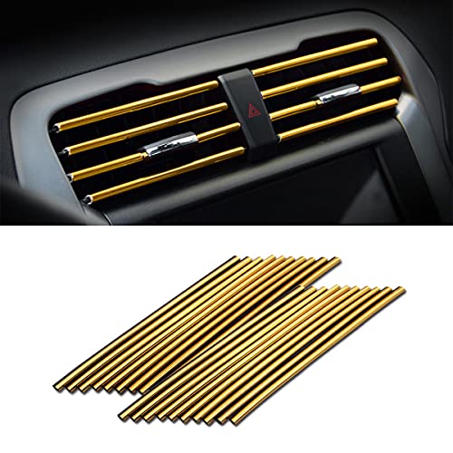 20 Pcs Car Air Conditioner Decoration Strip for Vent Outlet, Universal Waterproof Bendable