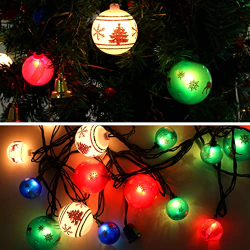 28ft 25 Bulbs Christmas Ball Ornaments w/ Lights