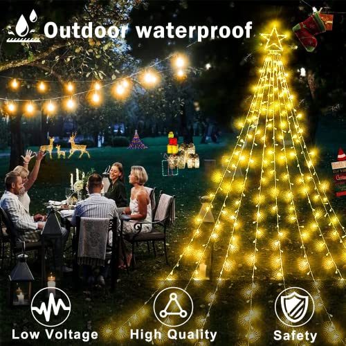 344 LED 8 Modes Christmas Decorations Waterfall Lights