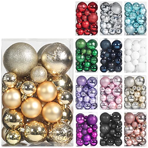 45pcs Christmas Ball Ornaments for Christmas Trees Decorations