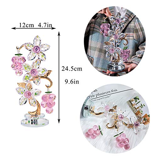 Crystal Pink Grape w/ Rotating Base Collectible Figurines