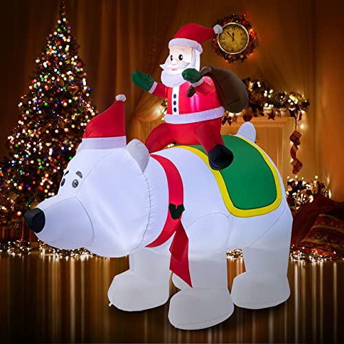 Christmas Inflatables Gingerbread Man with Gift Boxes, LED Inflatable Decoration for Outdoor Indoor Holiday