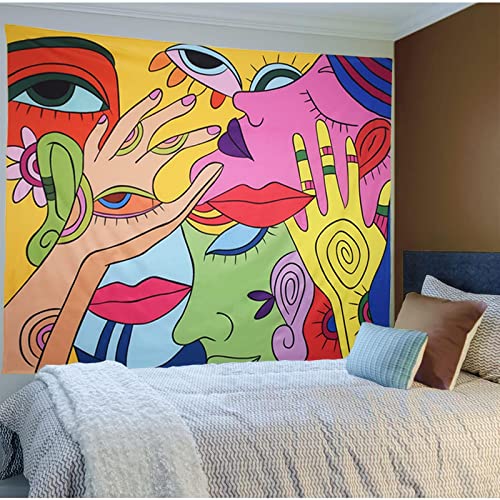 Girls Trippy Tapestry Colorful Wall Hippie Tapestry Home Decoration