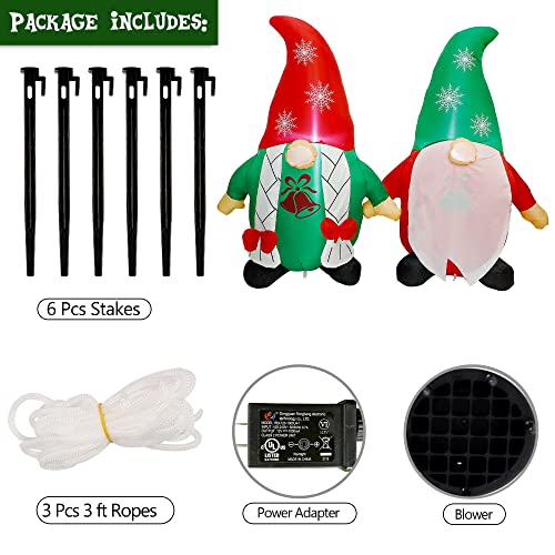 Inflatable Christmas Gnomes Couple w/ LEDs