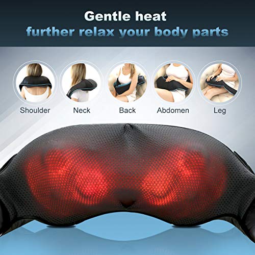 Neck &Back Massager w/ Heat, Shiatsu Shoulder Massager for Neck pain Back Pain Relief