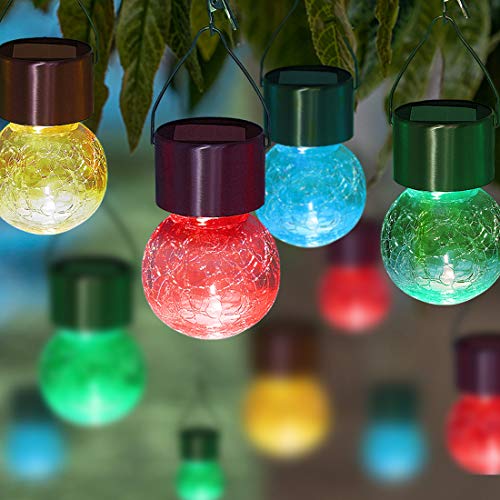 8 Pack Christmas Solar Hanging Ball Lights with Umbrella Clips