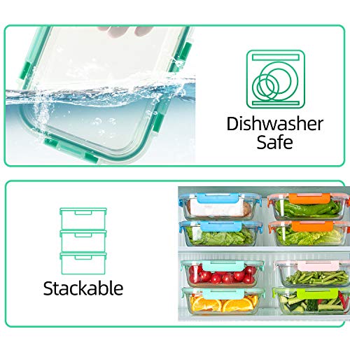 [10-Pack] Glass Food Storage Containers