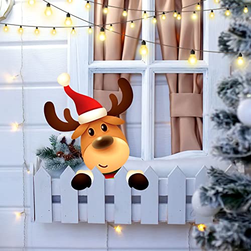 5 Pcs Christmas Fence Peeker Decoration