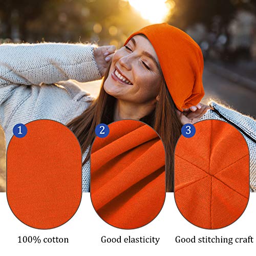 4 Pieces Thin Knit Slouchy Cap Beanies for Men/Women