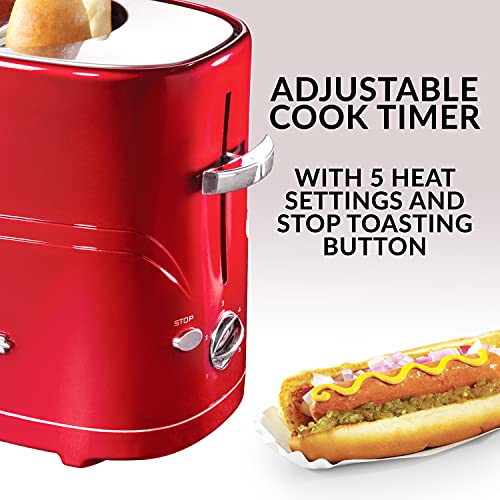 Pop-Up 2 Hot Dog & Bun Toaster w/ Mini Tongs