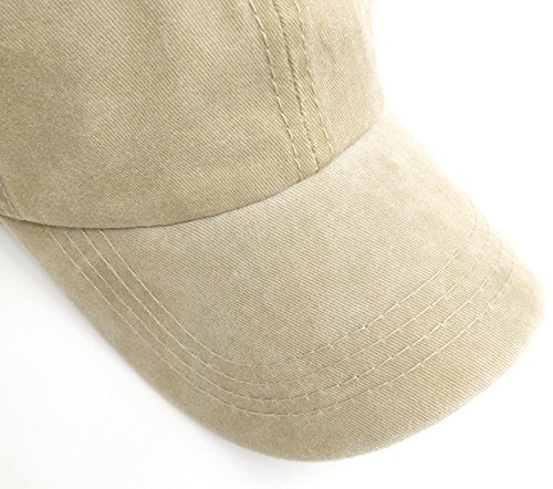 Unisex Baseball Cap Adjustable Washed Dyed Cotton Ball Hat (One Size)