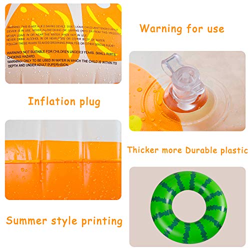 4PCS Fruit Pool Floats for Kids & Adults Beach Outdoor Party Supplies