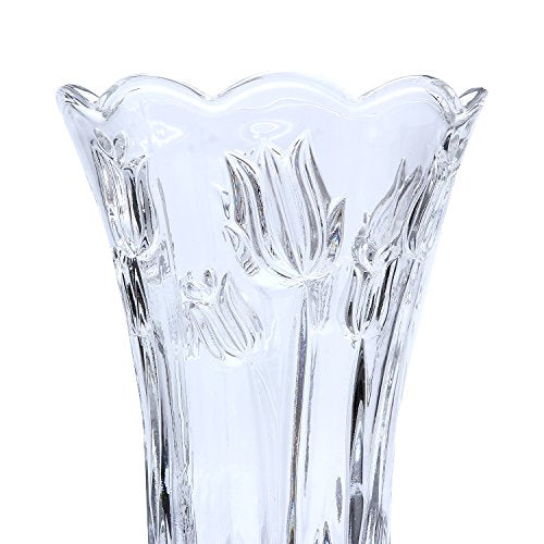 Large Flower Vase Tulips Pattern Glass Thickening for Home Decoration