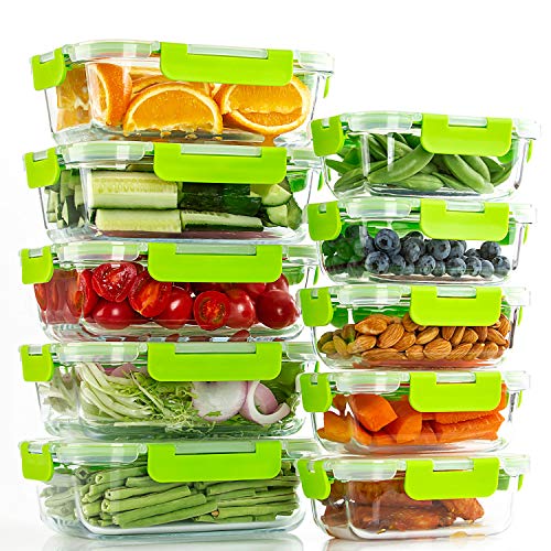 [10-Pack] Glass Food Storage Containers