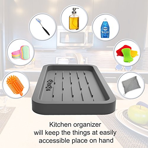 Sponges Holder - Kitchen Sink Organizer Silicone Tray