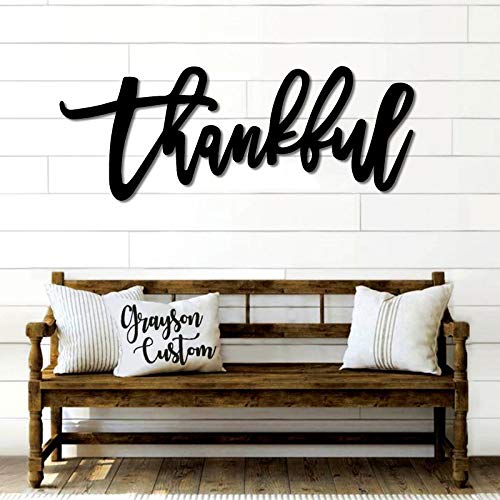 Home Metal Cutout-Thankful Wall Sign-3D Word Art Home Accent