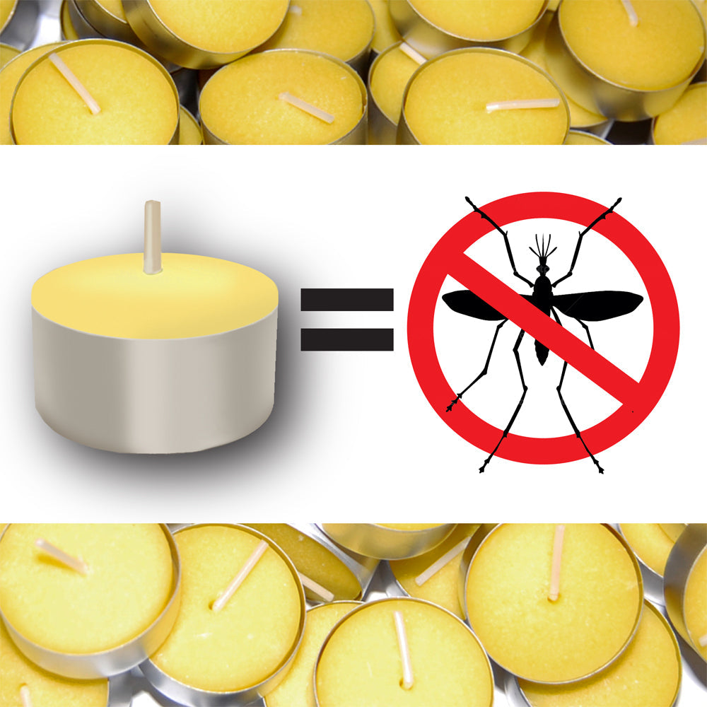 Extended Burn Citronella Tea Light Candles - Set of 100