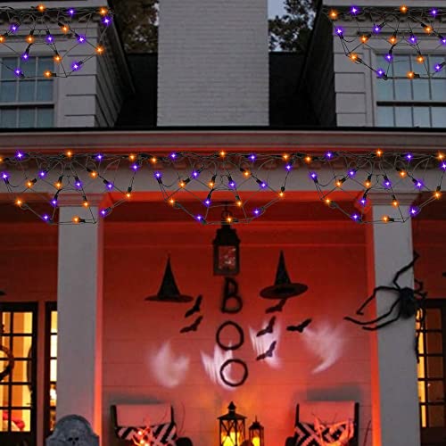 4.2FT Connectable  60 LED Halloween Spider Web String Lights Decoration