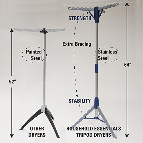 Portable 2-Tier Clothes Drying Rack Tri-pod