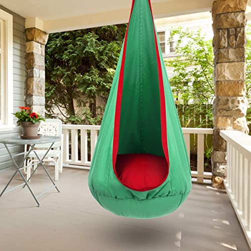 Hanging Hammock Chair with Inflatable Pillow- Max 176 LBs