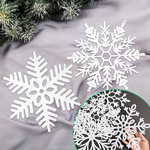 6pcs Large White Snowflakes Christmas Ornaments