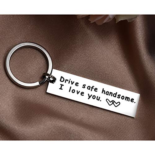 Drive Safe Handsome I Love You Trucker Keychain Gift for Valentines Day