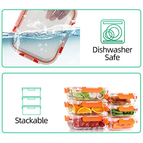 [10-Pack] Glass Food Storage Containers