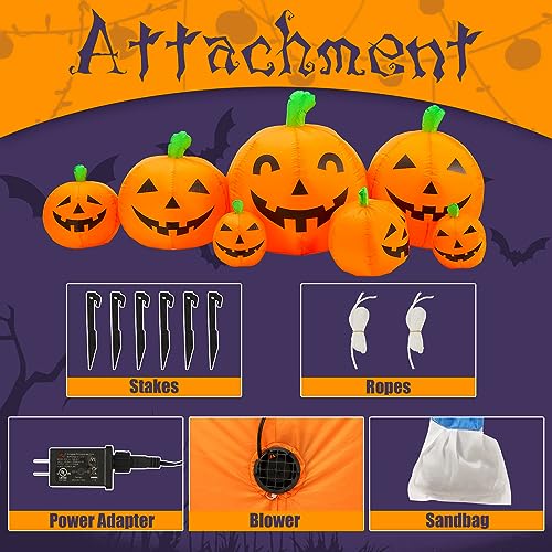 Halloween Inflatable Skull Face Spider Scary Creepy, Blow Up Spider with Built-in LED