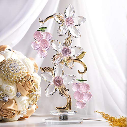 Crystal Pink Grape w/ Rotating Base Collectible Figurines