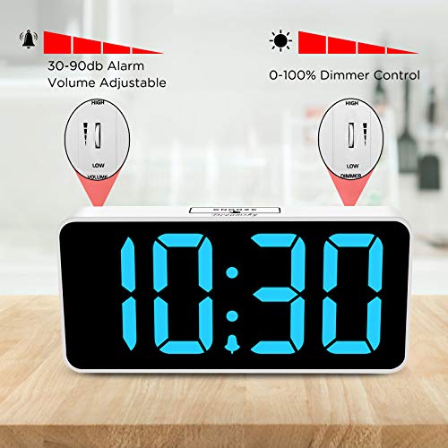 Large Digital Alarm Clock for Visually Impaired - 8.9 Inches Adjustable Alarm Volume