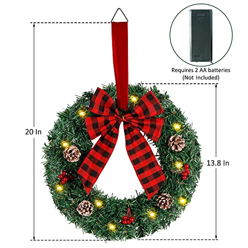 13.8 Inch 3 Pcs Mini Christmas Wreath