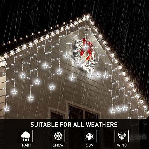 150 LED Icicle Christmas Lights w/ Stars