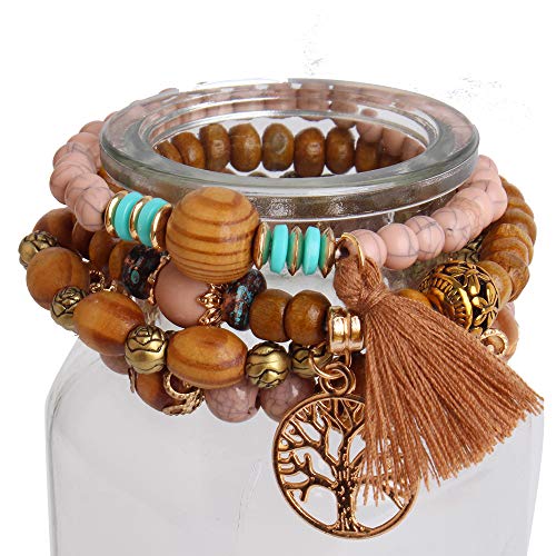 6 Sets Stackable Colorful Bracelets for Women