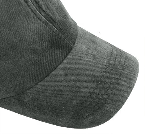 Unisex Baseball Cap Adjustable Washed Dyed Cotton Ball Hat (One Size)