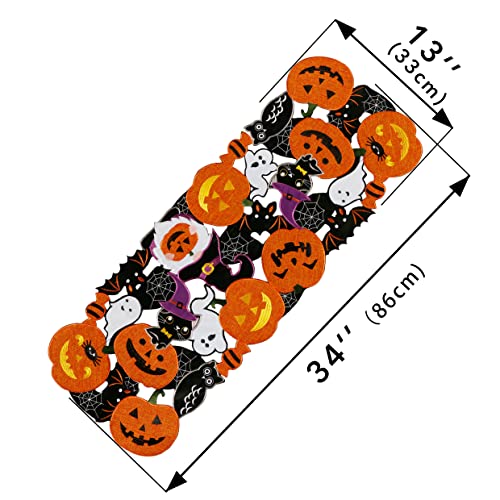 Embroidered Black Round Placemats 15 Inches, Thanksgiving Fall Pumpkins Table Decorations